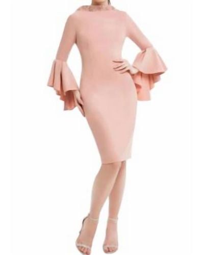 Terani Beaded Collar Cocktail Dress - Pink