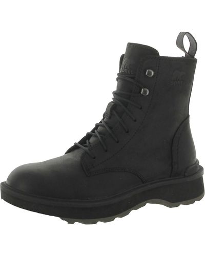 Sorel Leather Lace-up Booties - Black