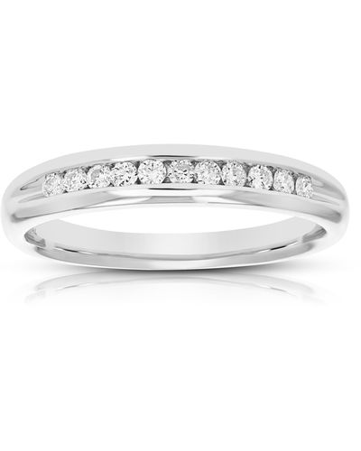 Vir Jewels 1/4 Cttw Comfort Fit Diamond Wedding Band 14k Gold Channel Set Bridal Ring - White