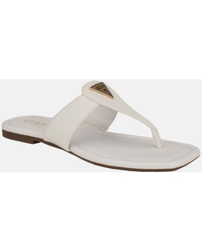 Guess Factory Faith Thong Sandals - White