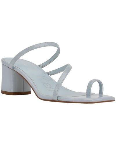 Calvin Klein Belma Slip-on Toe Loop Mules - White