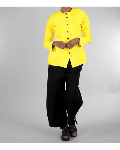 Rundholz Icon Leather Jacket In Yellow
