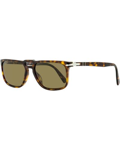 Persol Rectangular Sunglasses Po3273s Havana 55mm - Black