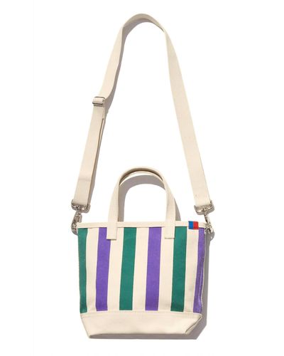 Kule The All Over Striped Bucket Bag - White
