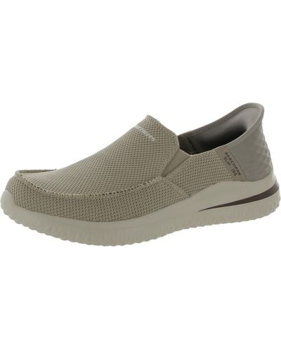 Skechers Knit Slip On Loafers - Gray