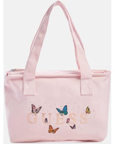 Guess Factory Canvas Butterfly Tote - Pink