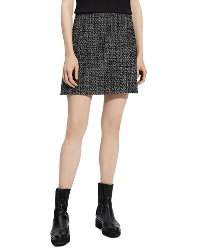 Theory Mini Textured A-line Skirt - Black