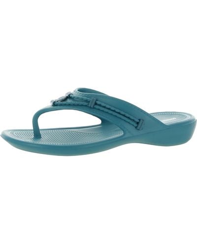 Minnetonka Braided Cushioned Footbed Slide Sandals - Blue