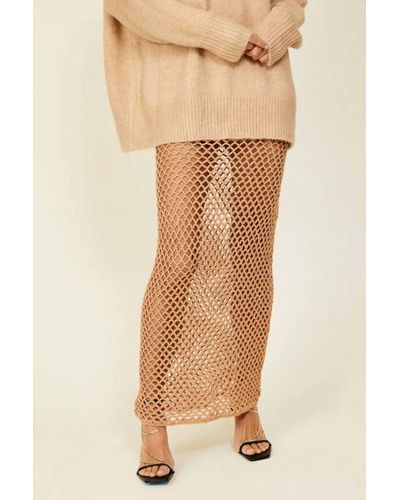 Line & Dot Glimmer Skirt - Natural