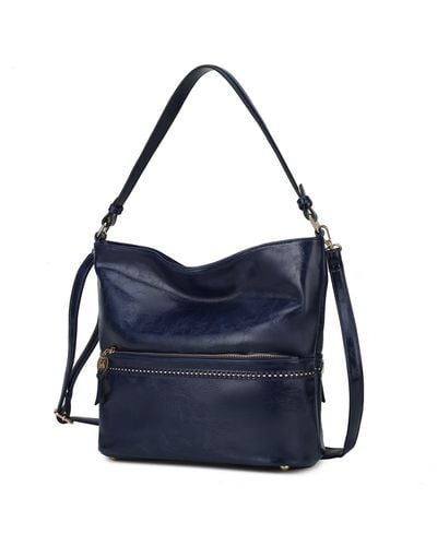 MKF Collection by Mia K Sierra Vegan Leather 's Shoulder Bag - Blue