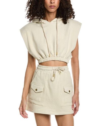 ELEVEN PARIS Hooded Crop Top - Natural