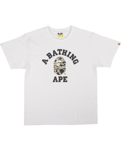 A Bathing Ape Green And Abc Camo T-shirt - White