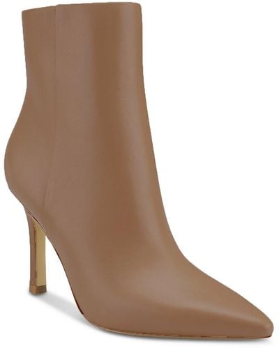 Marc Fisher Kendry Leather Pumps Ankle Boots - Brown