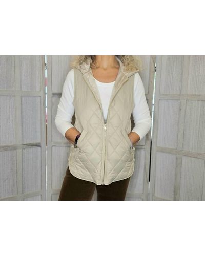 Charlie b Quilted Vest With Hood - Gray