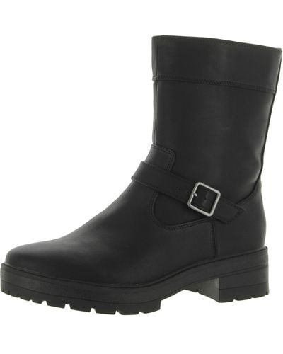 SOUL Naturalizer Newport Faux Leather Block Heel Mid-calf Boots - Black