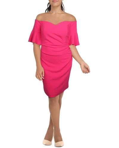 Calvin Klein Ruffled Knee-length Sheath Dress - Pink