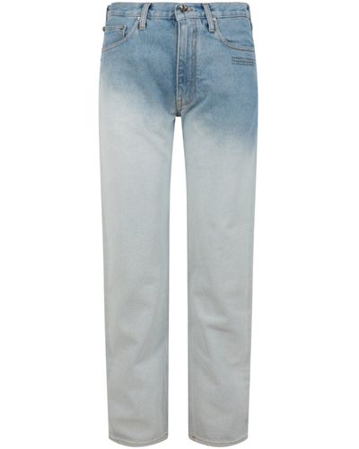Off-White c/o Virgil Abloh Cropped Straight-leg Ombre Jeans - Blue