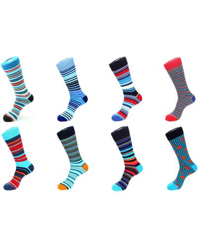 Unsimply Stitched 8 Pair Combo Pack Socks - Blue