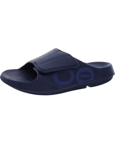 OOFOS Slip On Comfort Slide Sandals - Blue