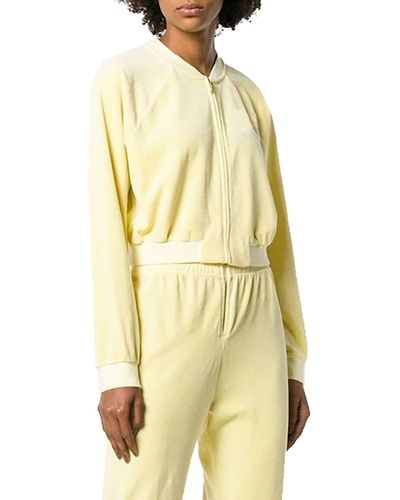 Juicy Couture Track Velour Crop Jacket - Yellow