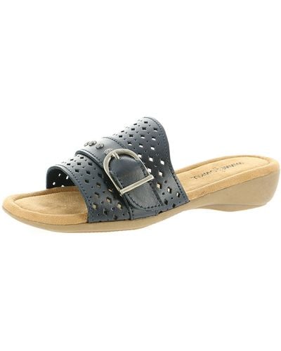 Minnetonka Glynis Embellished Open Toe Slide Sandals - Gray