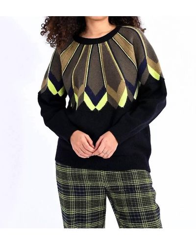 Molly Bracken Geo Print Sweater - Black