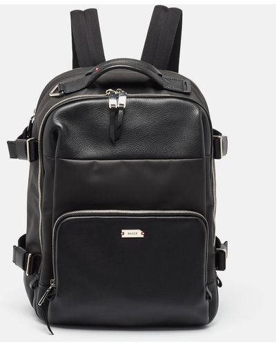 Bally Mix Fabric And Leather Veltan Backpack - Black
