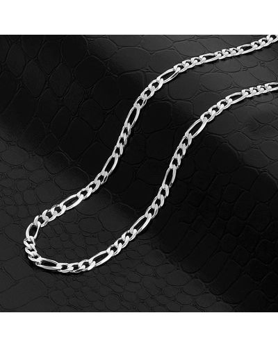 Crucible Jewelry Crucible Los Angeles Polished Stainless Steel 5mm Figaro Chain - 18" To 30" - Black