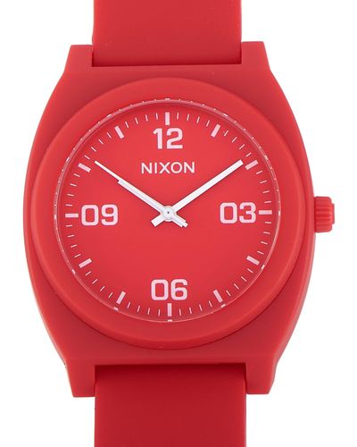 Nixon Time Teller P Corp Matte Red 40 Mm Watch A1248 3008