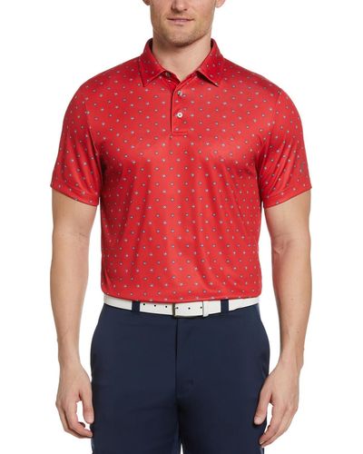 PGA TOUR Printed Polyester Polo - Red