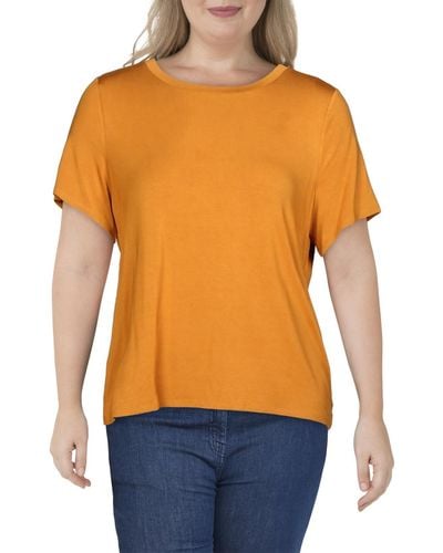 Alfani Solid Short Sleeves T-shirt - Orange