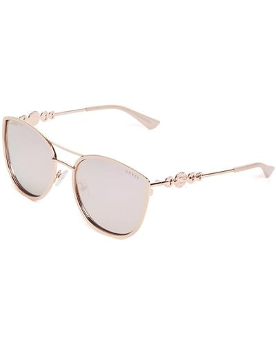 Guess Factory Cat Eye Metal Sunglasses - White