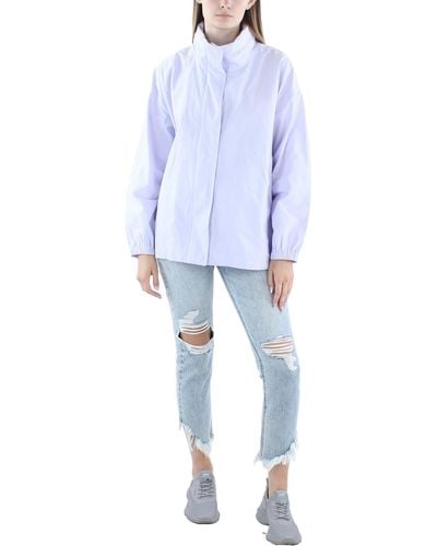 Eileen Fisher Solid Organic Cotton Shirt Jacket - Blue