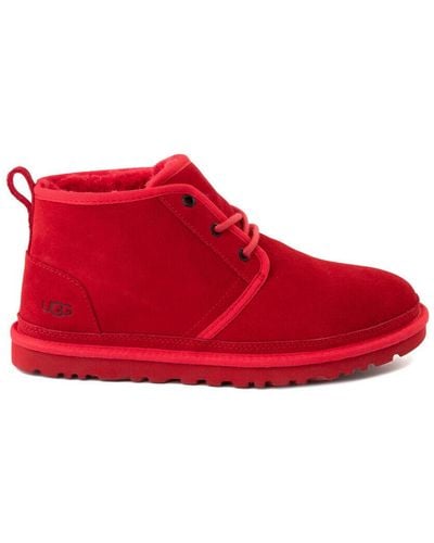 UGG Neumel M/3236 Men Samba Suede Lace-up Wool Sockliner Chukka Boots Nr5522 - Red