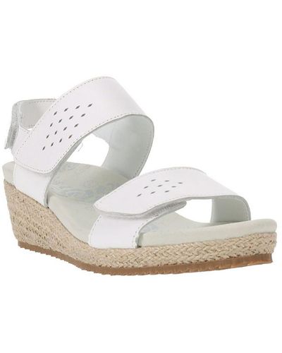 Propet Madrid Leather Ankle Strap Espadrilles - White