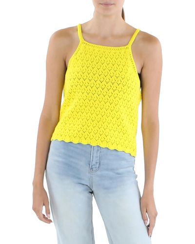 French Connection Crochet Cropped Tank Top - Yellow