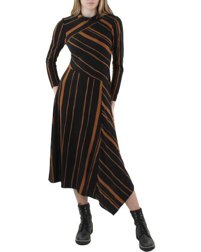Taylor Striped Long Maxi Dress - Black