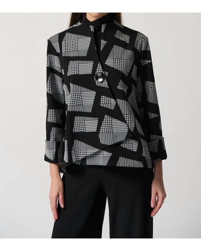 Joseph Ribkoff Abstract Knit Swing Jacket - Black