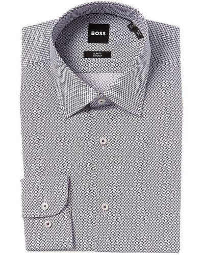 BOSS Slim Fit Dress Shirt - Gray