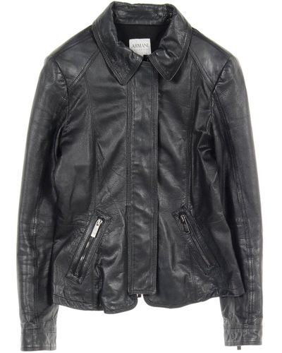 Armani Leather Jacket Leather - Black