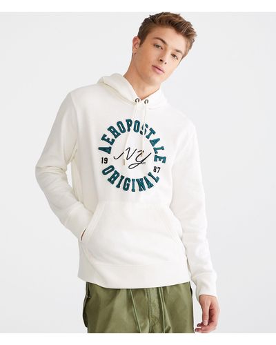 Aéropostale Circle Heritage Pullover Hoodie - White