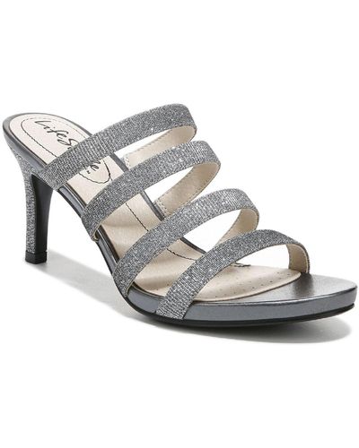 LifeStride Marquee Shimmer Slip On Heels - Gray