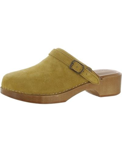 RE/DONE Suede Buckle Clogs - Brown