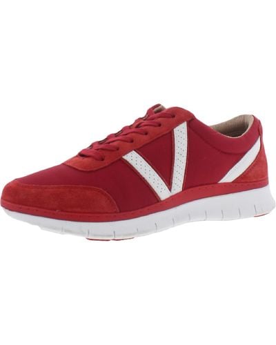 Vionic Ansel Suede Lifestyle Casual And Fashion Sneakers - Red