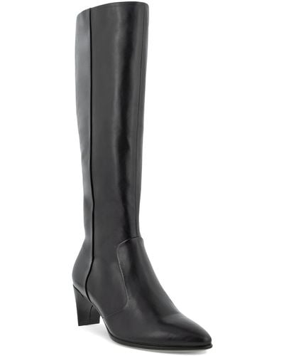 Ecco Shape 45 Leather Pointed Toe Knee-high Boots - Black