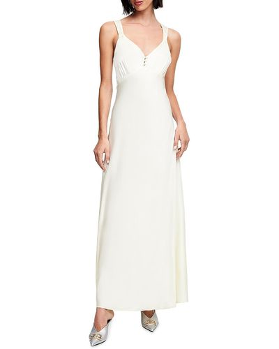 Lioness Solid Satin Maxi Dress - White