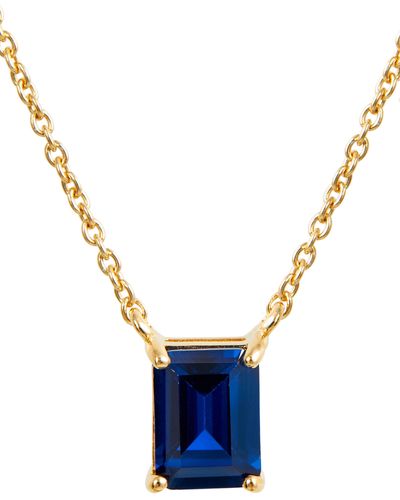 Savvy Cie Jewels Vermeil Birthstone Necklace - Blue