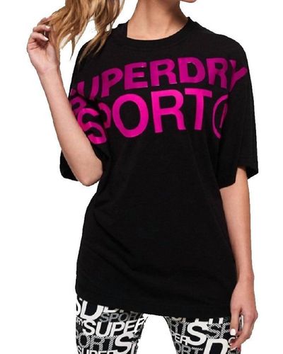 Superdry Active Loose Boyfriend T-shirt - Purple