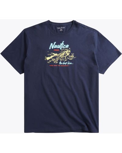 Nautica Big & Tall Scuba Graphic T-shirt - Blue