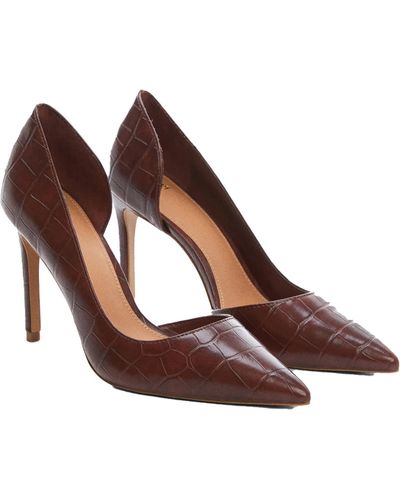 Mng Faux Leather Slip On Pumps - Brown